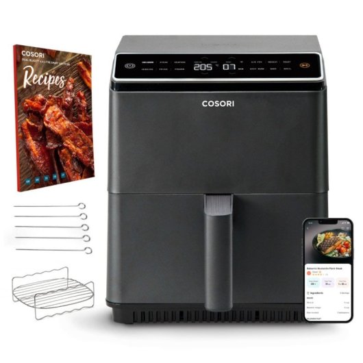 Cosori Dual Blaze Chef Edition Freidora de Aire 6.4L 1700W + Smart Meat Termómetro Inteligente