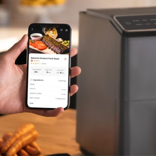 Cosori Dual Blaze Chef Edition Freidora de Aire 6.4L 1700W Gris + Smart Meat Termómetro Inteligente