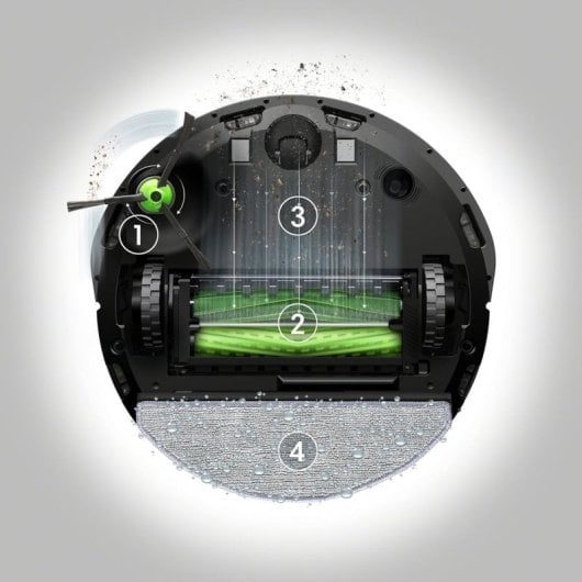 iRobot Roomba Combo i5 Robot Aspirador Friegasuelos Negro + Set Rodillos Goma P/serie E5-i7 4624870