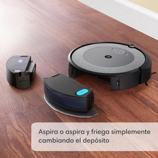 iRobot Roomba Combo i5 Robot Aspirador Friegasuelos Negro + Set Rodillos Goma P/serie E5-i7 4624870