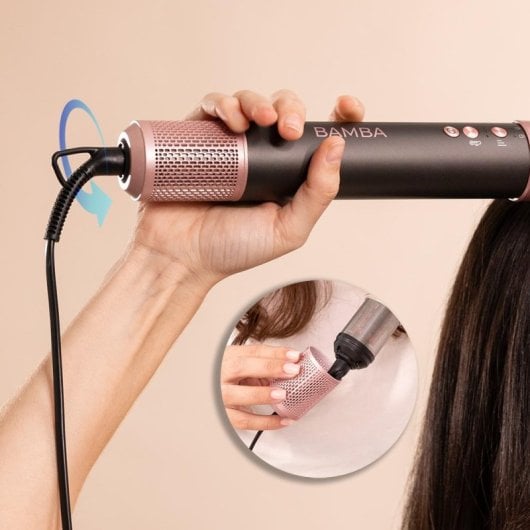 Cecotec Bamba CeramicCare AirGlam Black Cepillo de Aire Moldeador de Pelo 1400W Negro