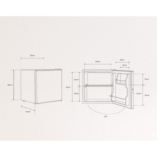 Create Fridge Minibar Frigorífico Puerta Reversible 43L E Negro