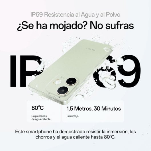 Smartphone OPPO A5 Pro 5G avec IA 6,67 pouces 120 Hz 8 Go/256 Go 50 MP IP69 5800 mAh 45 W Étui inclus Vert