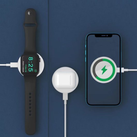 Contact Base de Carga Inalámbrica para Anillo de Carga Rápida 15W Cable USB/USB-C Blanco