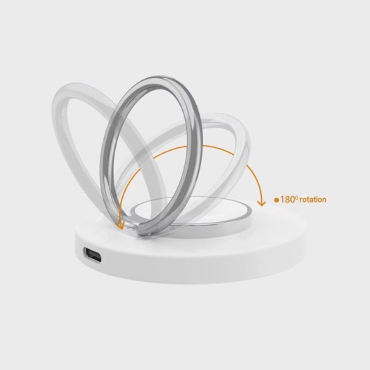 Contact Base de Carga Inalámbrica para Anillo de Carga Rápida 15W Cable USB/USB-C Blanco
