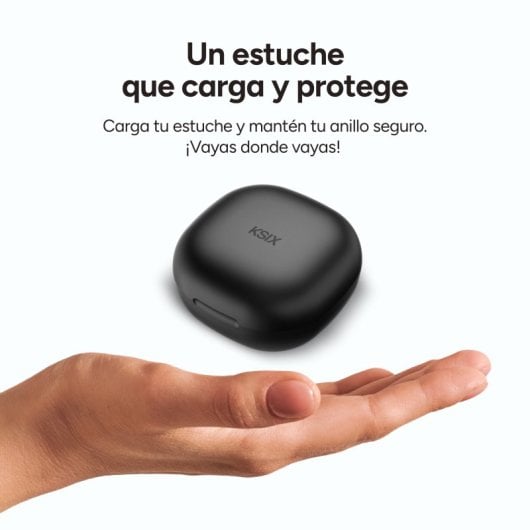 Ksix Saturn Smart Ring, taglia XL, 3 giorni di auto, attività e salute, monitoraggio del sonno, 5 ATM, argento