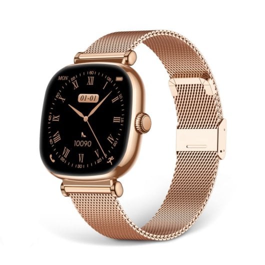 Ksix Smartwatch Iria AMOLED 1.7 2 Correas Metal y Siliciona Modo Deporte y Aalud Rosa
