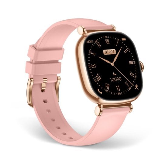 Ksix Smartwatch Iria AMOLED 1.7 2 Correas Metal y Siliciona Modo Deporte y Aalud Rosa