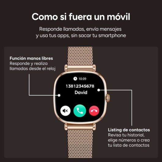 Ksix Smartwatch Iria AMOLED 1.7 2 Correas Metal y Siliciona Modo Deporte y Aalud Rosa