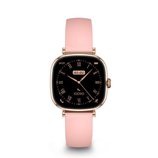 Ksix Smartwatch Iria AMOLED 1.7 2 Correas Metal y Siliciona Modo Deporte y Aalud Rosa