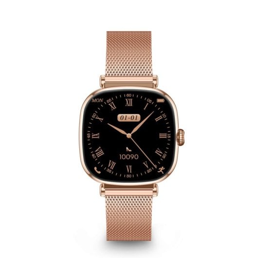 Ksix Smartwatch Iria AMOLED 1.7 2 Correas Metal y Siliciona Modo Deporte y Aalud Rosa