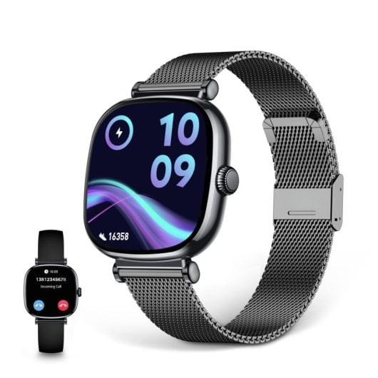 six Iria Smartwatch Amoled 1.7" Correa Metal y Silicona Modos Deporte y Salud Negro