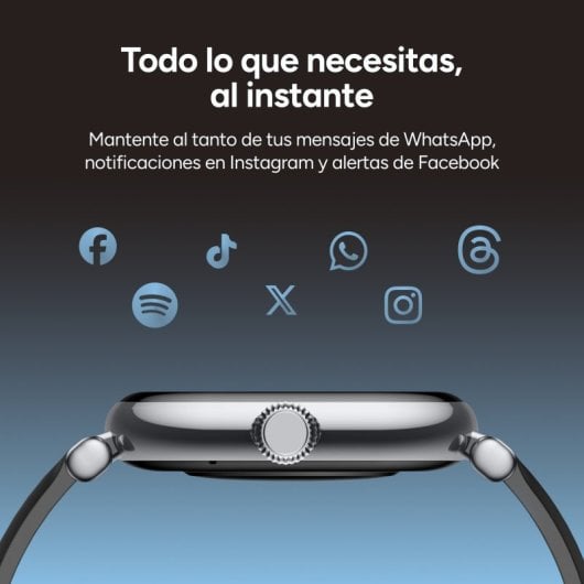 Ksix Smartwatch Iria AMOLED 1.7 2 Correas Metal y Silicona Modo Deporte y Salud Negro
