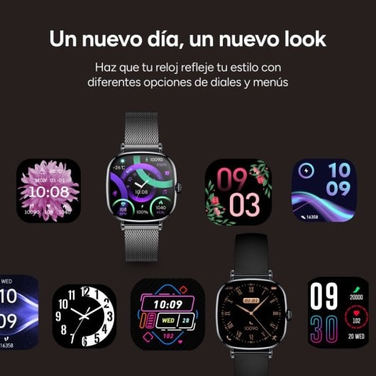 Ksix Smartwatch Iria AMOLED 1.7 2 Correas Metal y Silicona Modo Deporte y Salud Negro