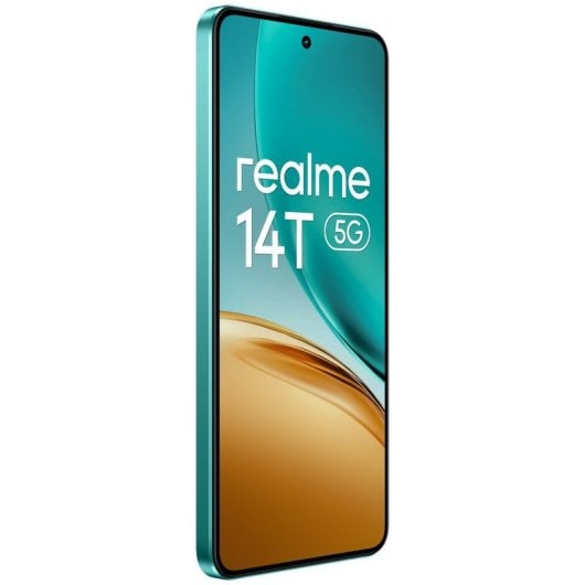 Realme 14T 5G Smartphone 6,67" AMOLED 8 Go/256 Go 6000 mAh Dimensity 6300 Vert + Chargeur 45 W