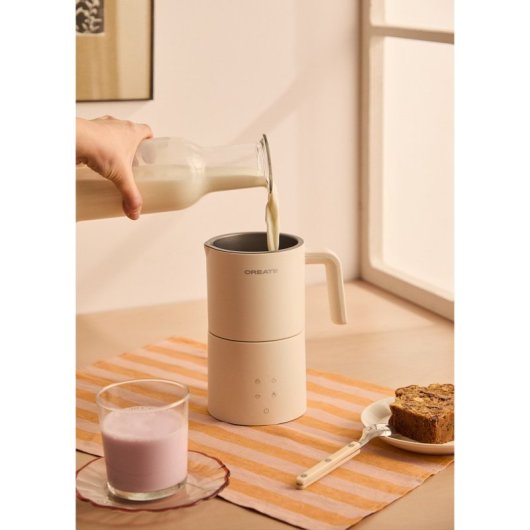 Create Milk Frother Studio Pro Espumador Calentador De Leche Apto Para Lavavajillas Blanco Roto