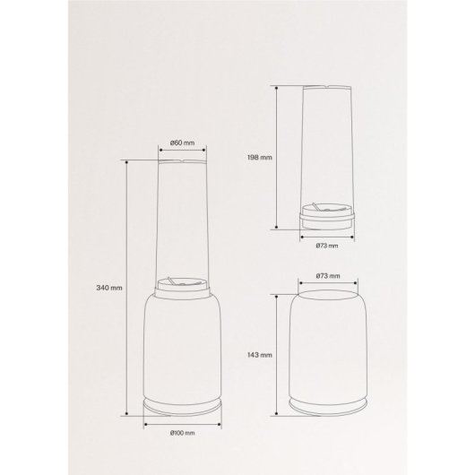 Create Moi Studio Batidora Con Vaso Portátil 400ml 230w Azul