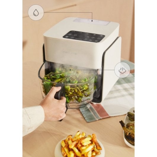 Create Air Fryer Mist Freidora De Aire De Cristal Con Vaporizador 4.2L 1300W Blanco
