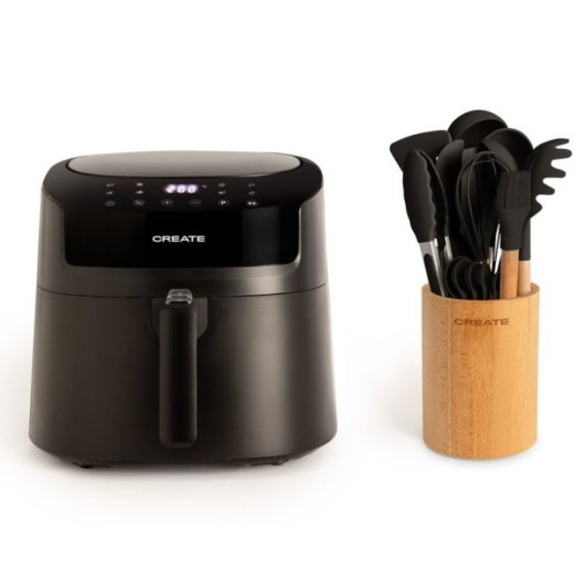 Create Pack Air Fryer Pro Large + Set De Utensilios De Cocina 6.2L 1800W Negro