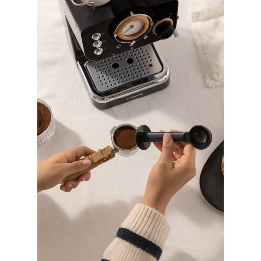Create Thera Retro Cafetera Express Semiautomática Café Molido Y Monodosis 1,25L 1100W Negro