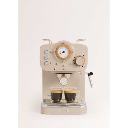 Create Thera Retro Cafetera Express Semiautomática Café Molido Y Monodosis 1,25L 1100W Beige