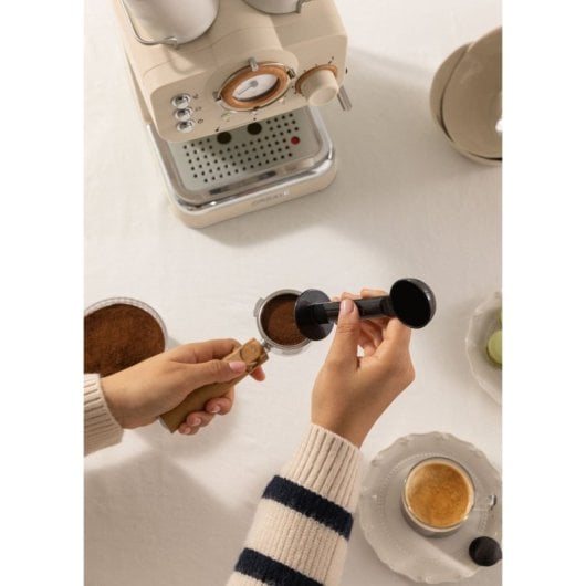 Create Thera Retro Cafetera Express Semiautomática Café Molido Y Monodosis 1,25L 1100W Beige