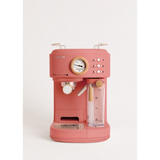 Create Thera Retro Pro Cafetera Express Semiautomática Depósito Café Molido 1250W Naranja