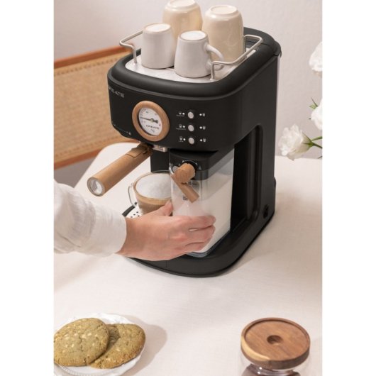 Create Thera Retro Pro Cafetera Express Semiautomática Café Molido Depósito 1250W Negro