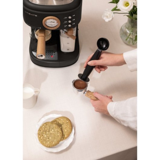 Create Thera Retro Pro Cafetera Express Semiautomática Café Molido Depósito 1250W Negro