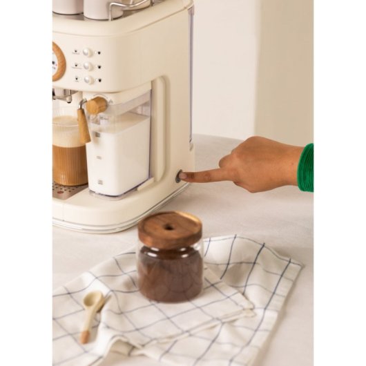 Create Thera Retro Pro Cafetera Express Semiautomática Café Molido Depósito 1250W Blanco Roto