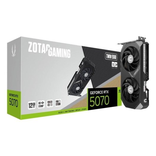 Scheda Grafica Zotac GAMING GeForce RTX 5070 Twin Edge OC 12GB GDDR7 RTX Reflex 2 AI DLSS4 Ray Tracing avanzato