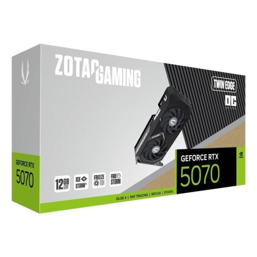Scheda Grafica Zotac GAMING GeForce RTX 5070 Twin Edge OC 12GB GDDR7 RTX Reflex 2 AI DLSS4 Ray Tracing avanzato