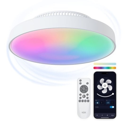 Ksix Mistral Luz de Techo con Ventilador Sin Aspas App Tuya LUZ RGB 6 Velocidades