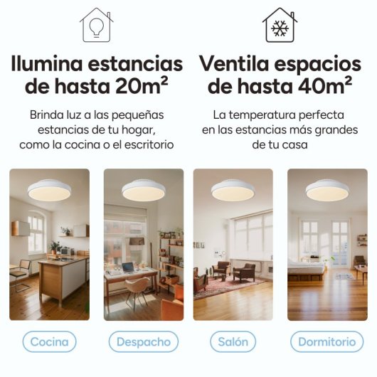 Ksix Mistral Luz de Techo con Ventilador Sin Aspas App Tuya LUZ RGB 6 Velocidades