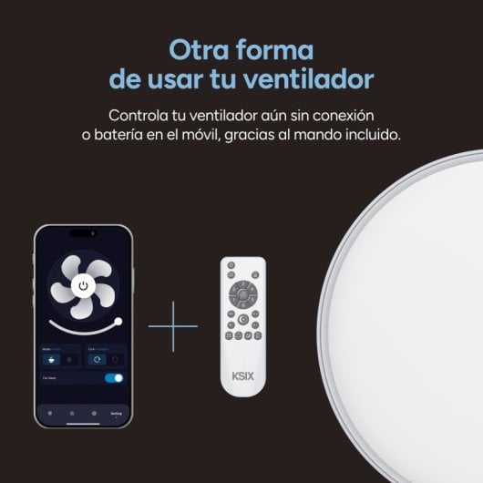 Ksix Mistral Luz de Techo con Ventilador Sin Aspas App Tuya LUZ RGB 6 Velocidades