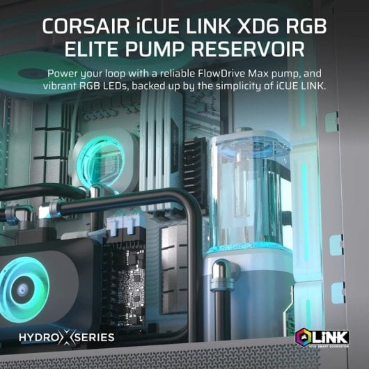 Corsair iCUE LINK XD6 RGB ELITE Pumpen- und Reservoir-Paket für Flüssigkeitskühlung, Weiß