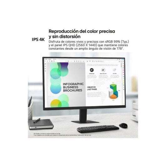 Monitor PC LG 27U631A-B 27" QHD 100Hz IPS USB-C 5ms Cornici UltraSottili