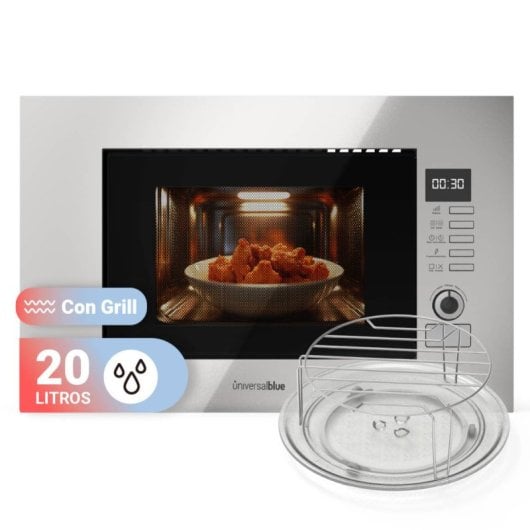 Universal Blue Speedybake Plus 6120W Microondas Integrable Con Grill 20 Litros Inox