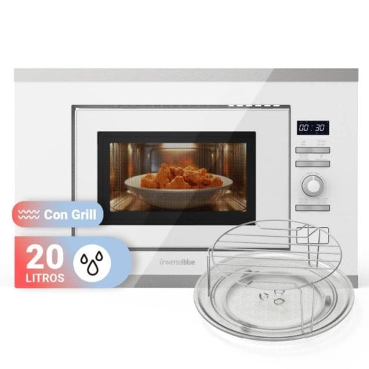 Universal Blue Speedybake Plus 6120W Microondas Integrable Con Grill 20 Litros Blanco