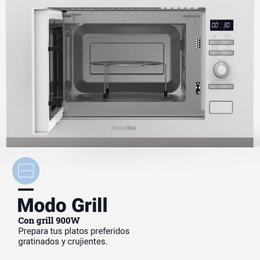 Universal Blue Speedybake Plus 6120W Microondas Integrable Con Grill 20 Litros Blanco
