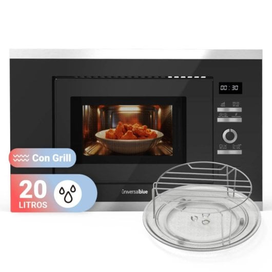 Universal Blue Speedybake Plus 6120B Microondas Integrable Con Grill 20 Litros Negro