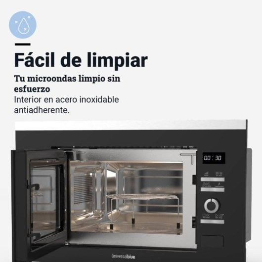 Universal Blue Speedybake Plus 6120B Microondas Integrable Con Grill 20 Litros Negro