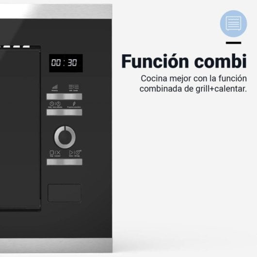 Universal Blue Speedybake Plus 6120B Microondas Integrable Con Grill 20 Litros Negro