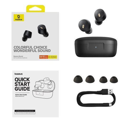 Baseus Pack Auriculares Bowie E18 True Wireless + Baseus Airpow Lite Powerbank 10.000mAh 15W + Cable