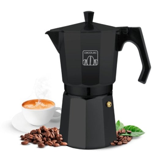 Cafetière italienne Cecotec Mokclassic 600 noire, 6 tasses, 300 ml, aluminium, induction, compatible lave-vaisselle