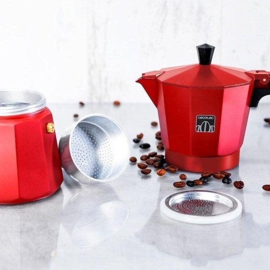 Italienischer Espressokocher Cecotec Mokclassic 900 Red 550 ml 9 Tassen Edelstahlfilter