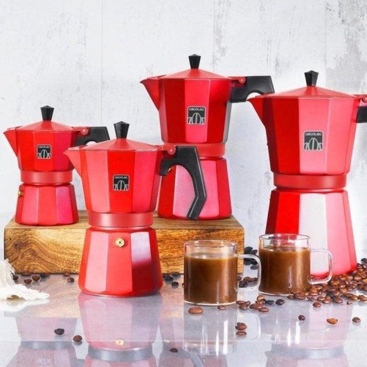 Italienischer Espressokocher Cecotec Mokclassic 900 Red 550 ml 9 Tassen Edelstahlfilter