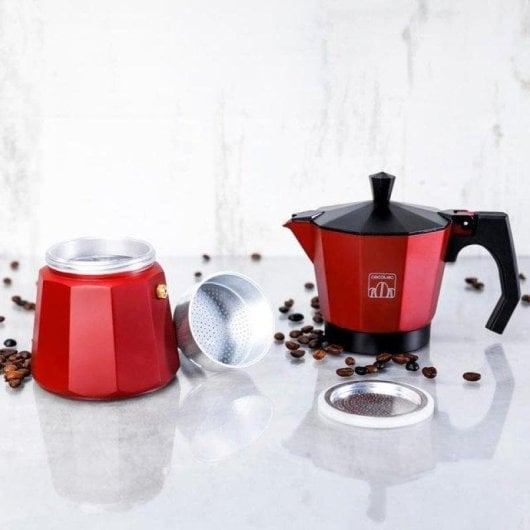 Cafetière Italienne Cecotec Mokclassic 1200 Red 12 tasses 0,75 L filtre inox induction