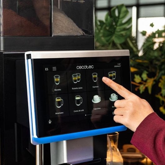 Cafetera Superautomática Cecotec Cremmaet Lounge 2x700g 2900W 4 tolvas pantalla táctil
