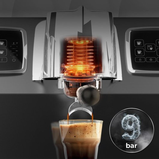 Cafetera Espresso Profesional Cecotec Baristeo Regina 4 tazas 9 bares triple caldera LCD